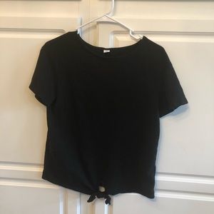 Short sleeve front tie shirt